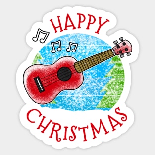 Christmas Ukulele Ukulelist Musician Xmas 2022 Sticker